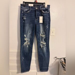 Judy Blue Distressed Mid-Rise Jeans